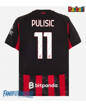 AC Milan Christian Pulisic #11 Tricou Fotbal Replică 2025-26 Barbati Acasa